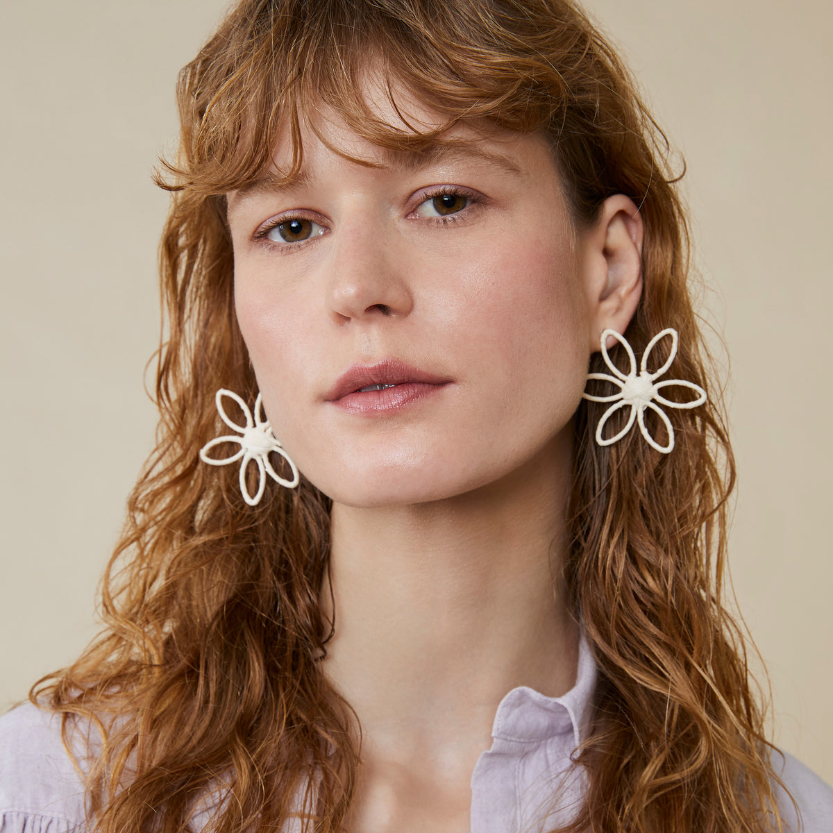 Boucles D'Oreilles Jully  Ecru