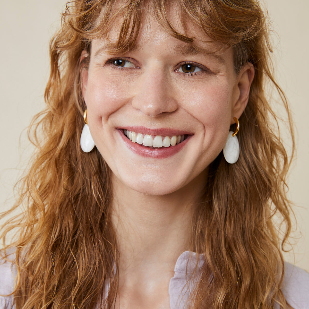 Créoles Clara Ecru Marbre