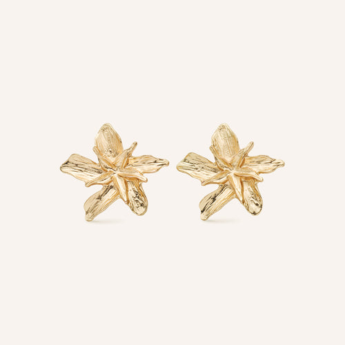 Boucles D'Oreilles Camelia Rose Dore
