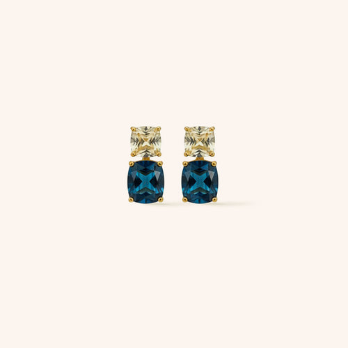 Boucles D'Oreilles Renatta Diamant/Topaze