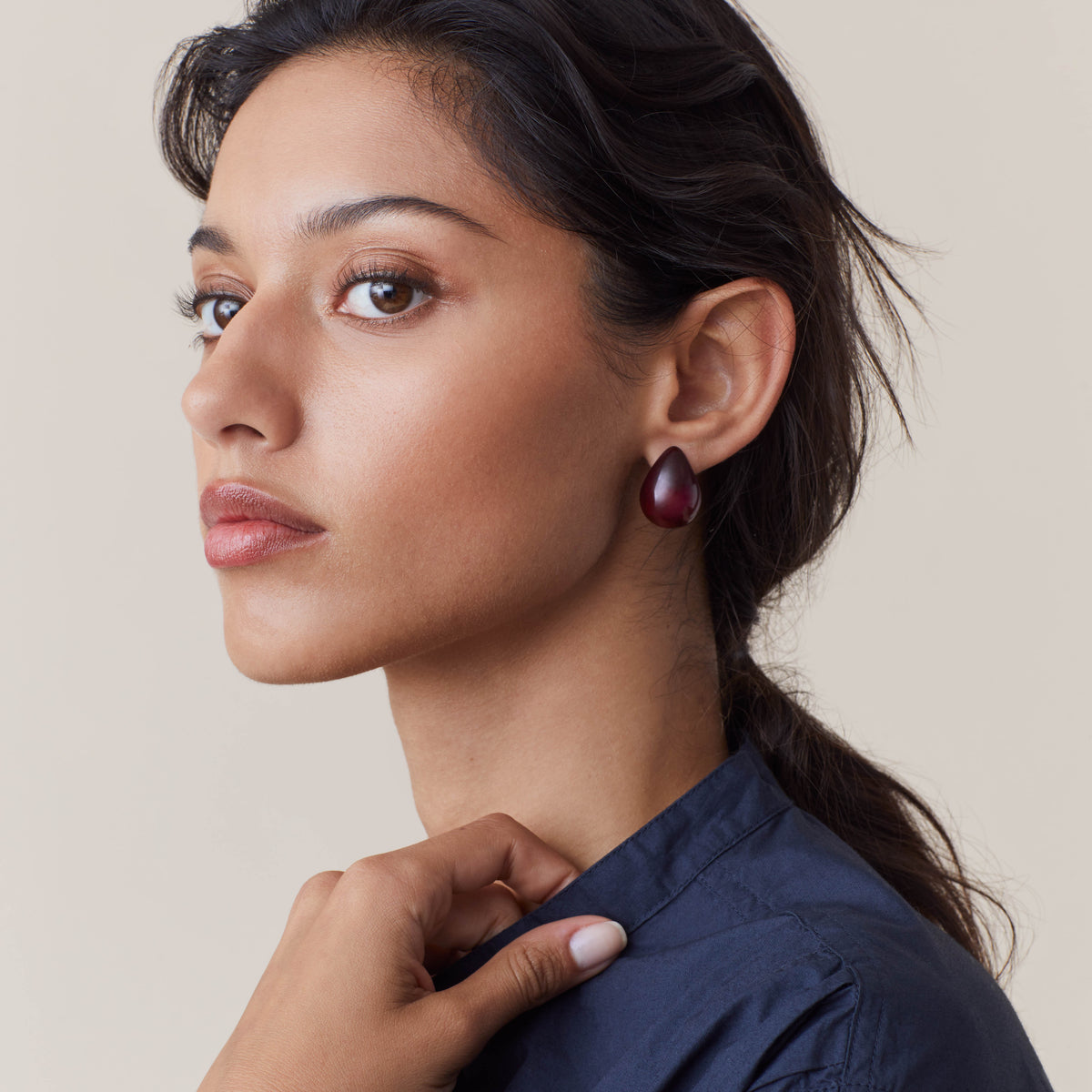 Boucles D'Oreilles Mayra Merlot Marbré