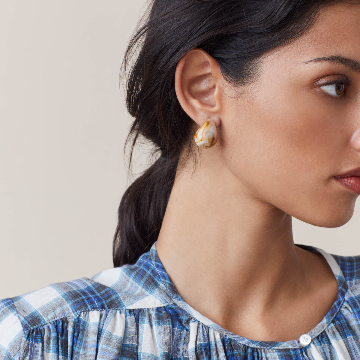 Boucles D'Oreilles Mayra Cajou Marbré