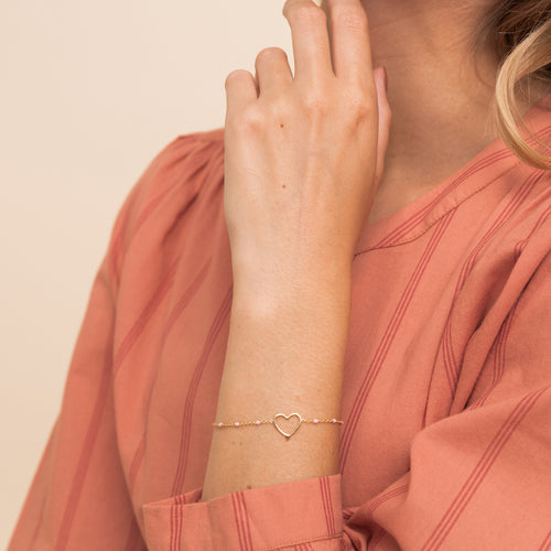 Bracelet Heart Poudre Or.