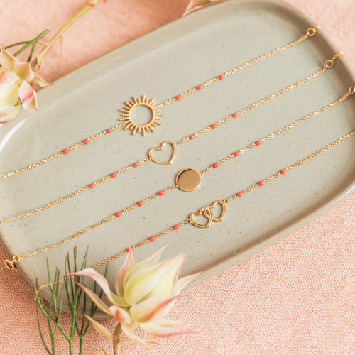 Bracelet Heart Corail