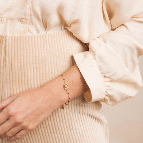 Bracelet Flower Noir