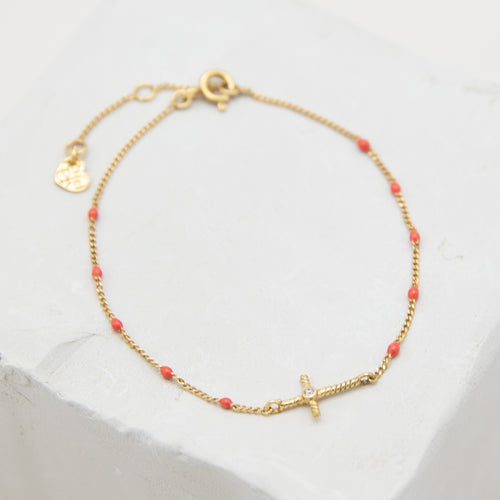 Bracelet Cross Corail.