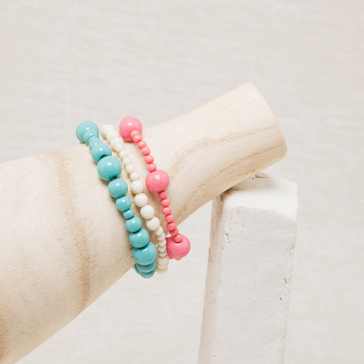 Set De Bracelets Gailor Ecru / Turquoise / Lipstick