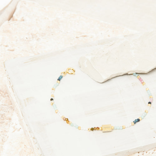 Bracelet April Amazonite/Tourmaline/Pyrite