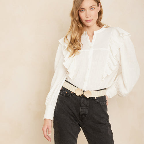 Ceinture Élastique Sandra Creme Dore