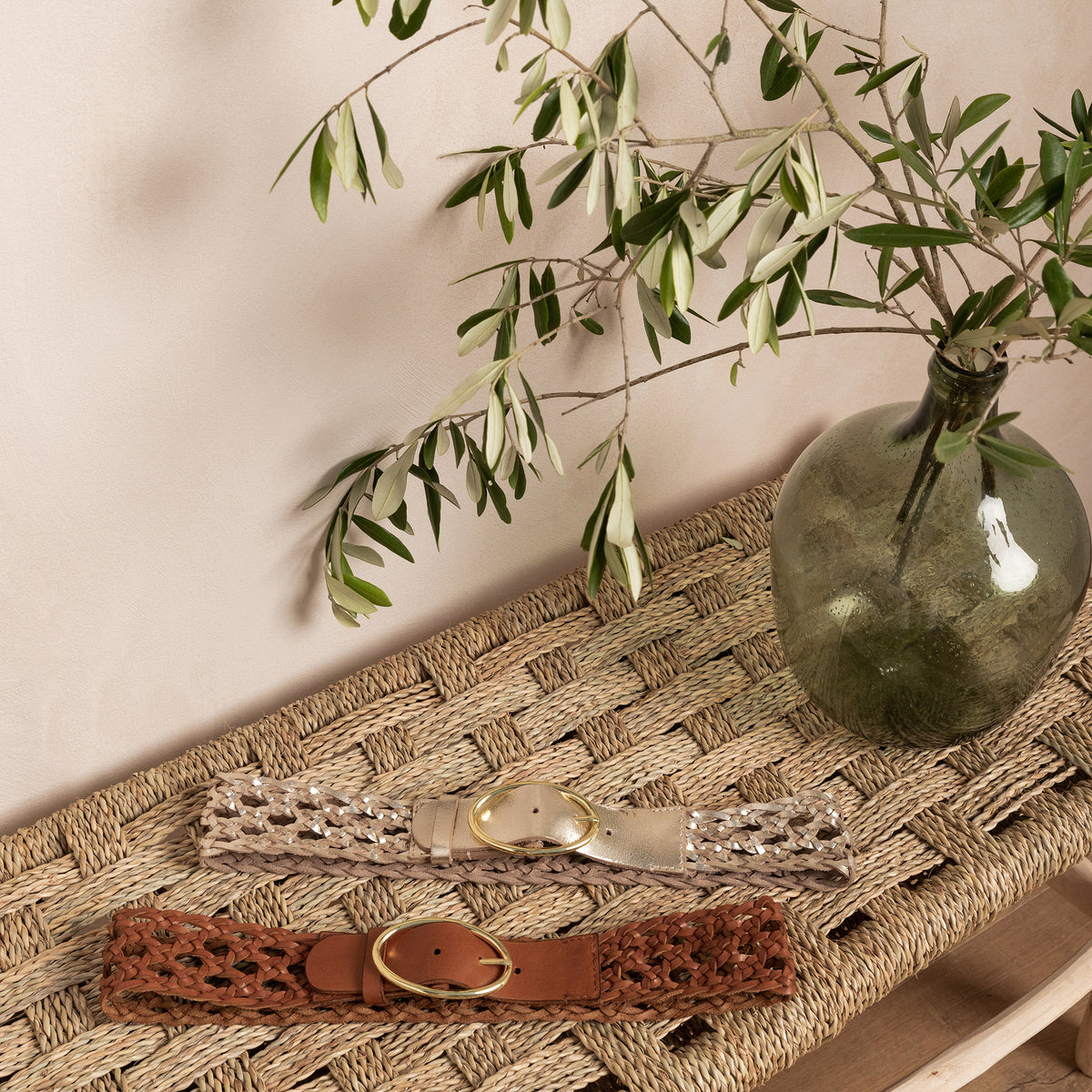 Ceinture Cuir Tressé Chiara Dore