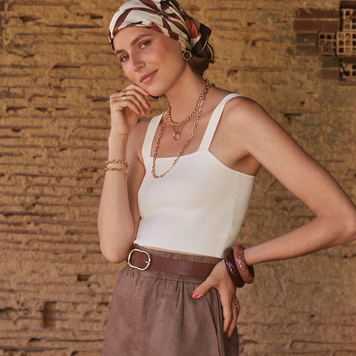 Ceinture Alethie Lezard Cognac