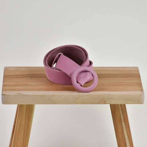 Ceinture Cuir Suédé Tina Flamant Rose