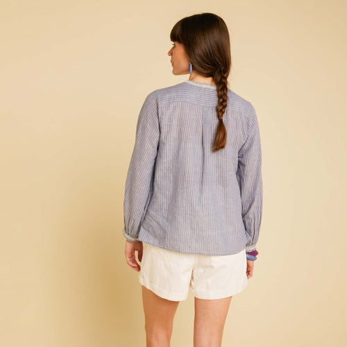 Blouse Aditi Denim/Ecru