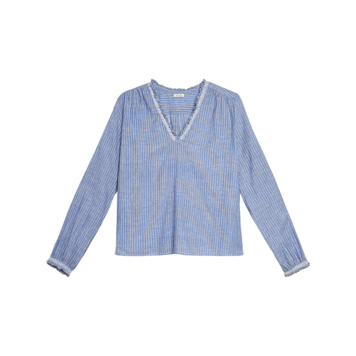 Blouse Aditi Denim/Ecru