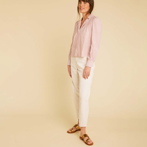 Chemise Ramiya Violine/Ecru