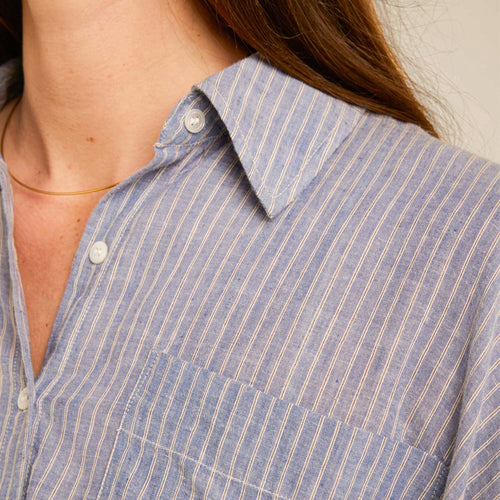 Chemise Boxy Denim/Ecru