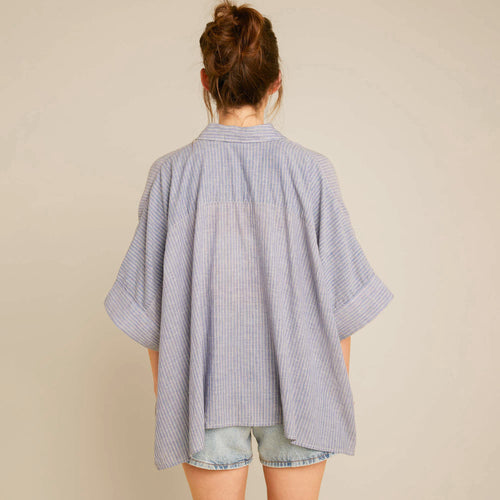 Chemise Boxy Denim/Ecru
