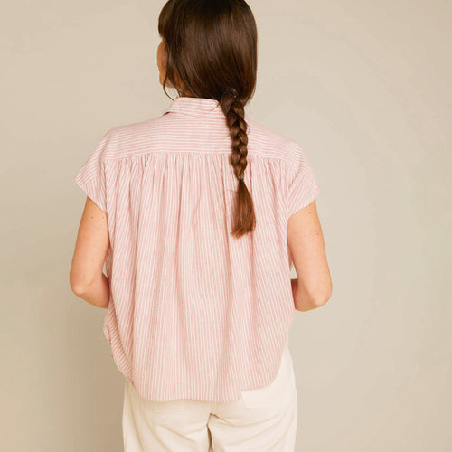 Chemise Nila Violine/Ecru