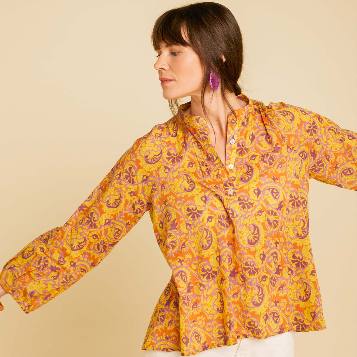 Blouse Naina Kalamkari Violine