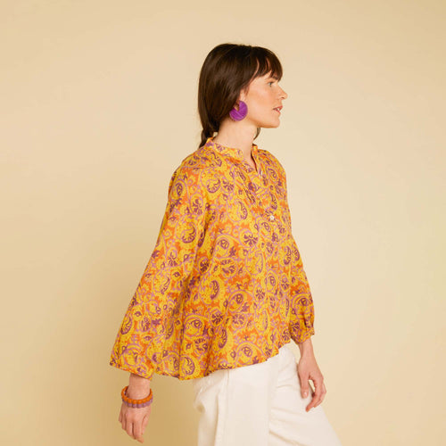 Blouse Naina Kalamkari Violine