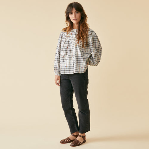 Chemise Delia Noir/Ecru