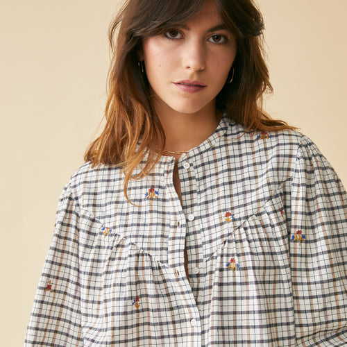 Chemise Delia Noir/Ecru