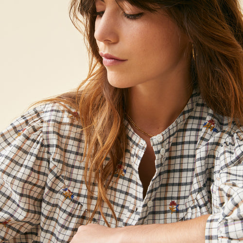 Chemise Delia Noir/Ecru