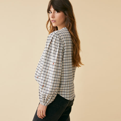 Chemise Delia Noir/Ecru