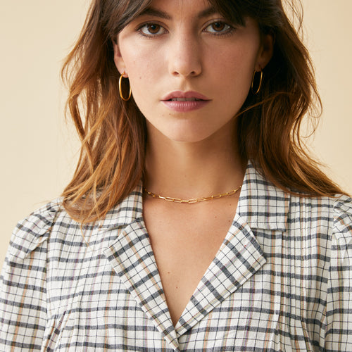 Chemise Ramia Noir/Ecru