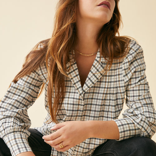 Chemise Ramia Noir/Ecru