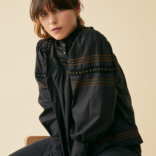 Chemise Amalya Noir/Muscade