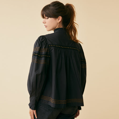 Chemise Amalya Noir/Muscade