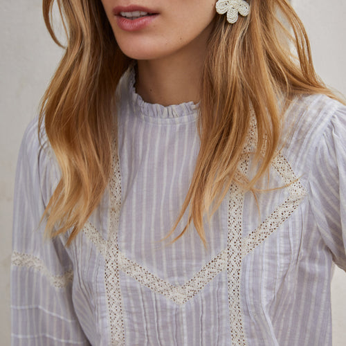 Chemise Meerati Rayures Ciel/Ecru