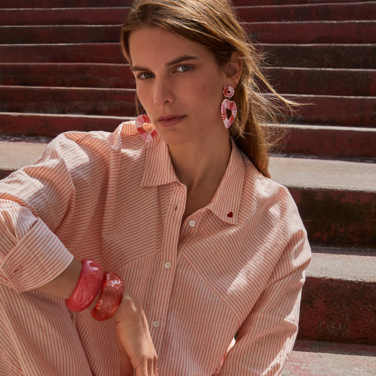 Chemise Reka Raye Ecru/Lipstick