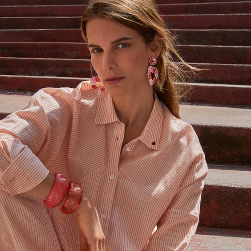 Chemise Reka Raye Ecru/Lipstick