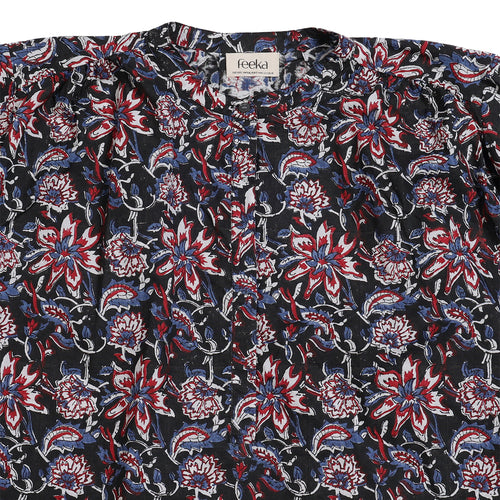 Chemise  Hayde Bagru Noir/Carmine