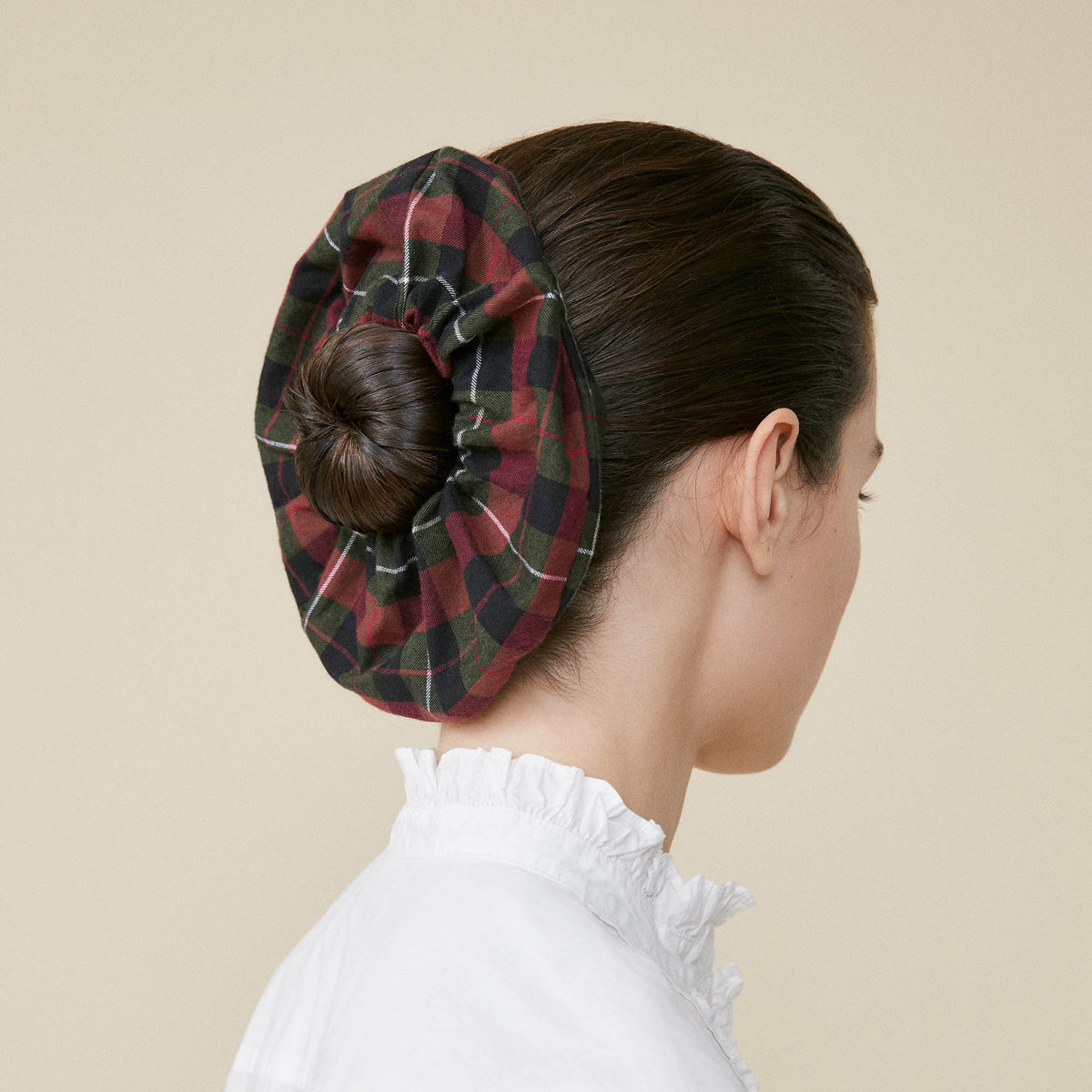 Chouchou Augustina Tartan Grenat