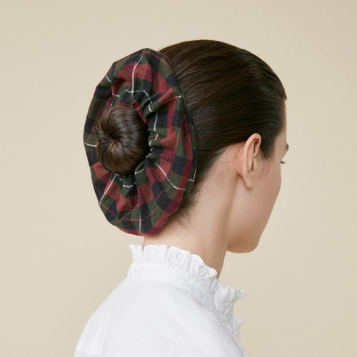 Chouchou Augustina Tartan Grenat