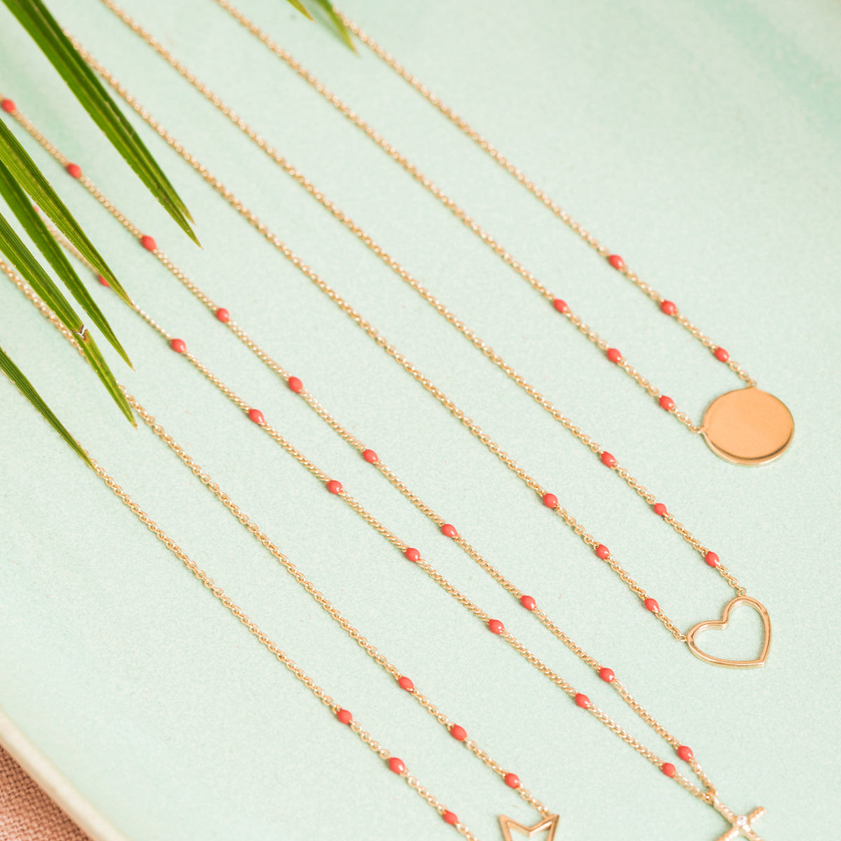 Collier Coeur Corail.