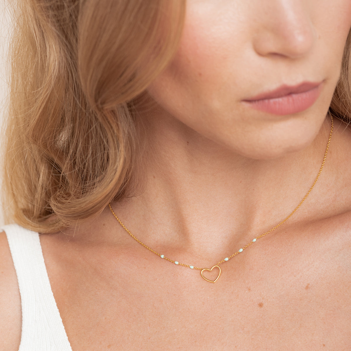 Collier Coeur Opaline