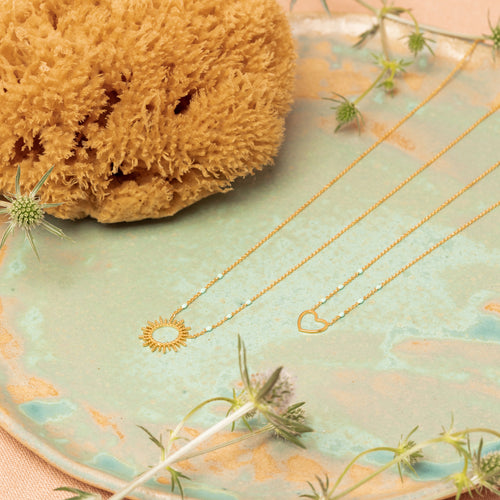 Collier Coeur Opaline