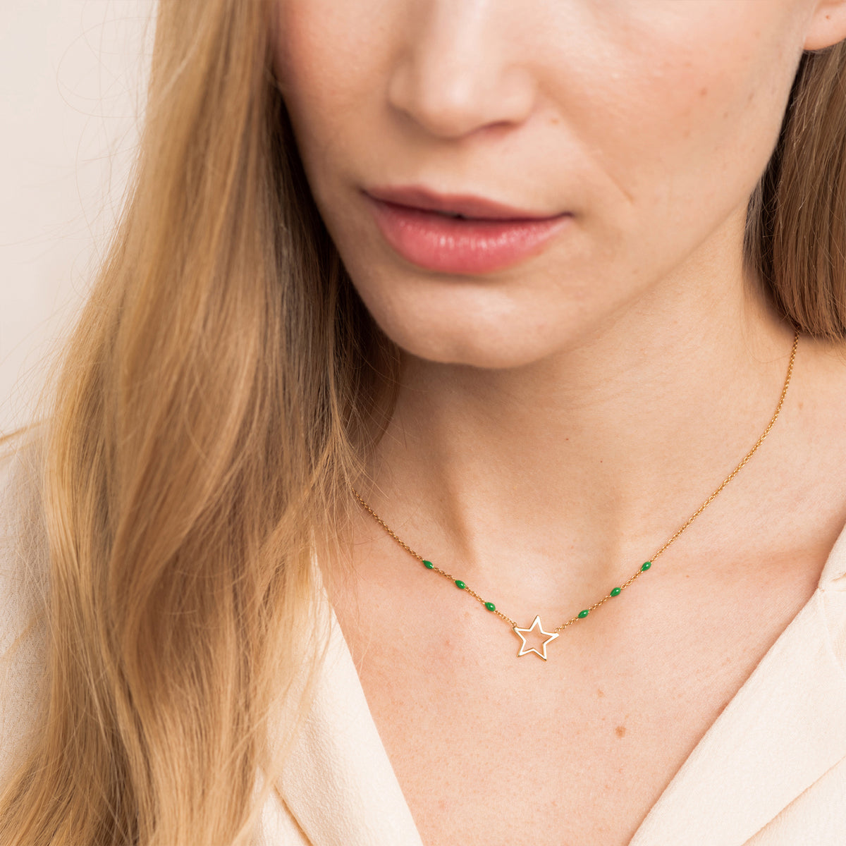 Collier Etoile Emeraude