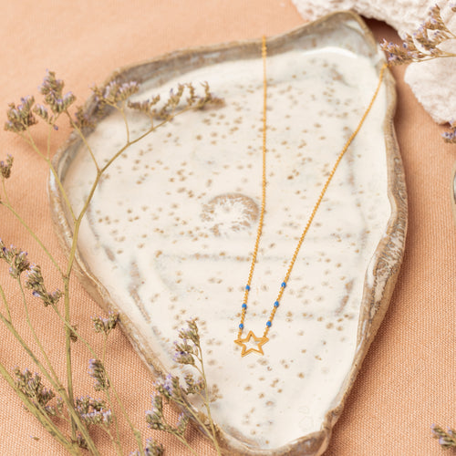 Collier Etoile Bleu Electrique