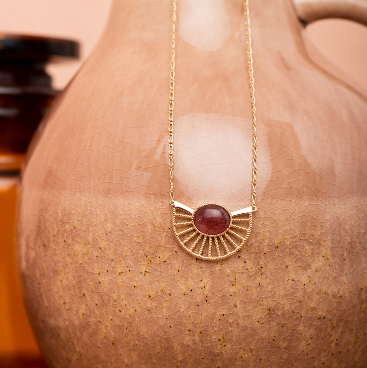 Collier Rafaelle Quartz Framboise