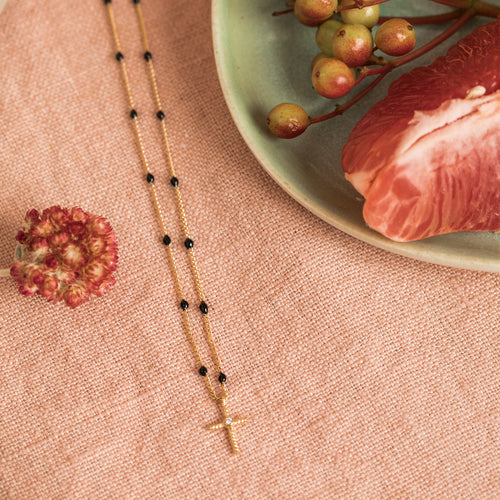 Collier Croix Noir
