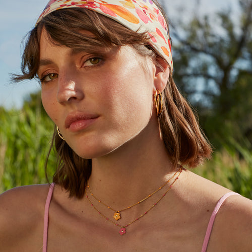 Collier Magnolia Fraise