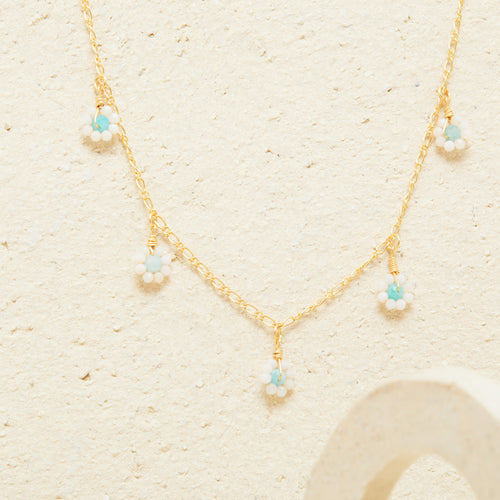 Collier Neila Amazonite/Opale Rose