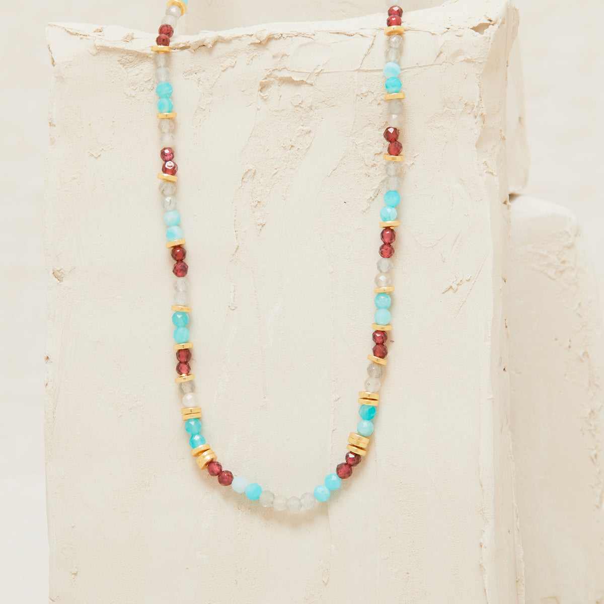 Collier Kaly Labradorite/Grenat