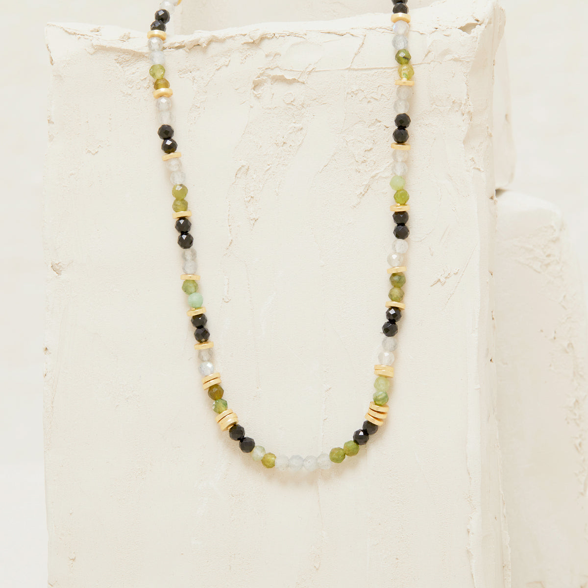 Collier Kaly Labradorite/Onyx Noir