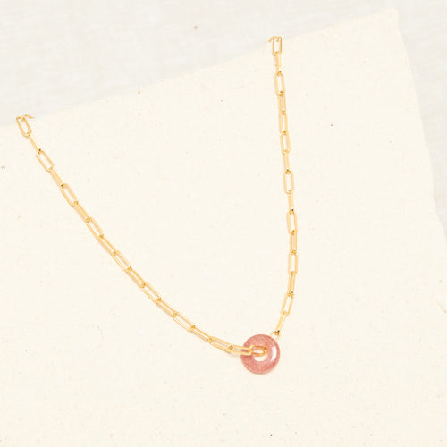 Collier Billy Quartz Framboise